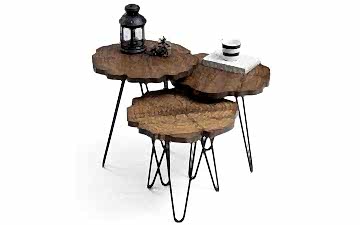 Kütük Zigon Sehpa - Ceviz