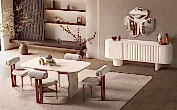 Luther Yemek Odası Takımı (Beyaz)