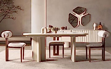 Luther Yemek Odası Takımı (Beyaz)