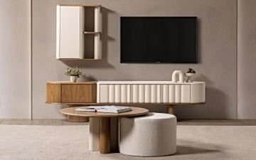 Luther Tv Ünitesi (Beyaz-Ceviz)