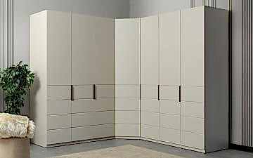 Nura Köşe Dolap (Ahşap Kapak)